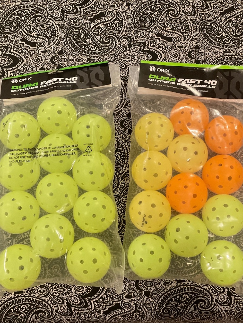 Two packs of Onix Dura Fast 40 Outdoor Pickleballs ( Two packs of 12.) - Picture 2 of 3